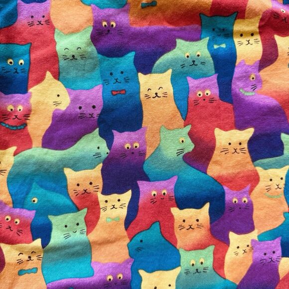 Handmade Rainbow Cat Print Womens Jorts Colorful Festival Pride Waist 29” Size 6 - Picture 9 of 16